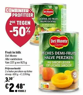 Delhaize Halve perziken op lichte siroop aanbieding