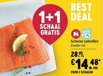 Delhaize Schotse zalmfilet aanbieding