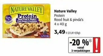 Colruyt Nature valley protein rood fruit + pinda`s aanbieding