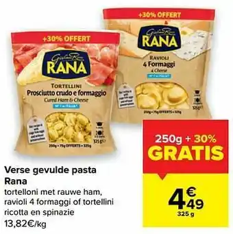 Verse gevulde pasta rana