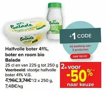 Carrefour Market Balade vlootje halfvolle aanbieding