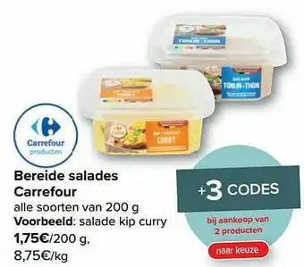 Carrefour Market Salade kip curry aanbieding
