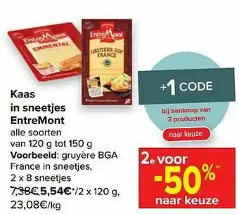 Carrefour Market Entremont gruyère bga france aanbieding