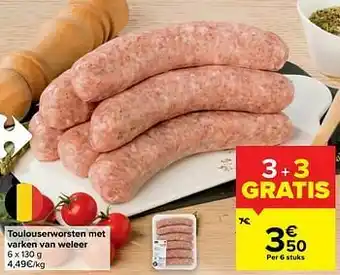 Carrefour Market Toulouserworsten met varken van weleer aanbieding