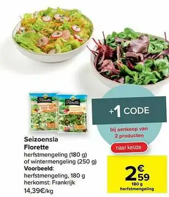 Carrefour Seizoensla florette aanbieding