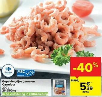 Carrefour Gepelde grijze garnalen carrefour aanbieding