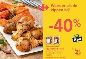 Carrefour Gemarineerde kippenonderbouten aanbieding