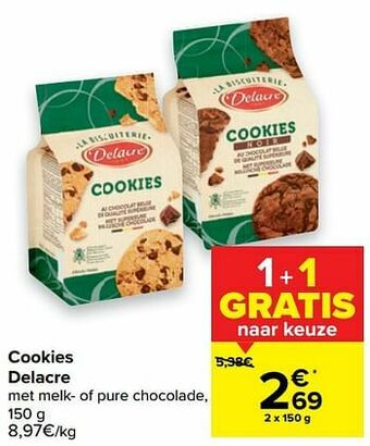 Carrefour Cookies delacre aanbieding