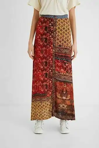 Desigual Lange rok met bloemen - ORANGE - 40 aanbieding