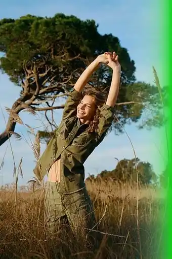 Desigual Katoenen overhemdblouse met pailletten - GREEN - M aanbieding