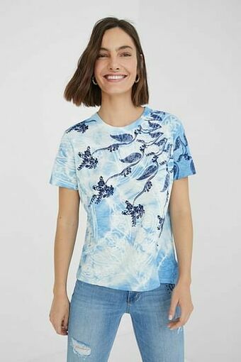 Regular fit T-shirt met print - BLUE - XL