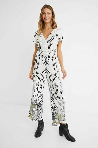 Jumpsuit met korte mouwen - WHITE - M