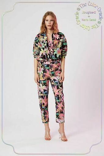Desigual Oversized blouse met print - BLACK - M aanbieding