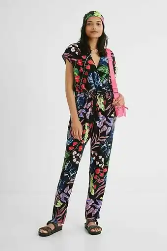 Desigual Lange jumpsuit met V-hals - BLACK - S aanbieding
