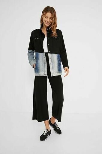Desigual Hybride denim parka - BLACK - S aanbieding