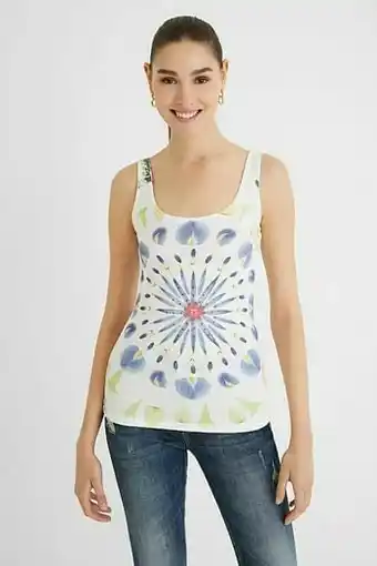 Singlet met mandala - WHITE - M