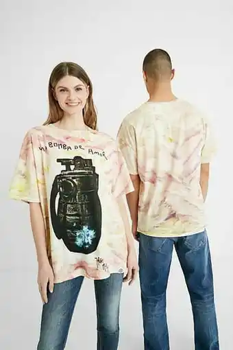 Katoenen T-shirt met illustratie - RED - U