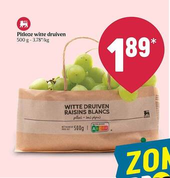 Delhaize Pitloze Witte Druiven aanbieding