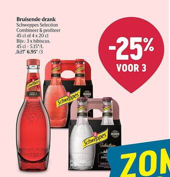 Delhaize Bruisende Drank Schweppes Selection aanbieding