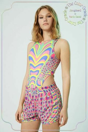 Desigual Korte broek met slangenprint - RED - M aanbieding