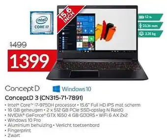 Conceptd 3 cn315-71-7891 15,6 inch