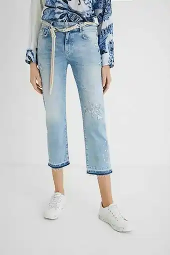Enkellange slim fit jeans - BLUE - 28