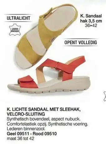 Damart Lichte sandaal met sleehak velcro-sluiting aanbieding