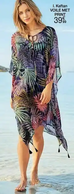 Damart Kaftan voile met print aanbieding