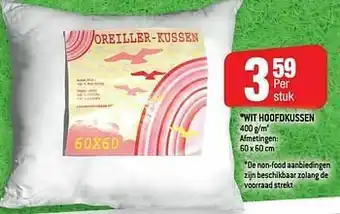 Wit hoofdkussen