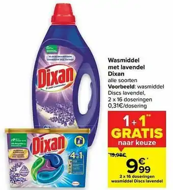 Carrefour Dixan wasmiddel discs lavendel aanbieding