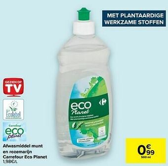Carrefour Afwasmiddel munt en rozemarijn carrefour eco planet aanbieding