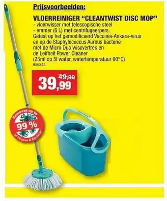 Hubo Vloerreiniger cleantwist disc mop aanbieding