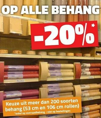 Op alle behang -20%