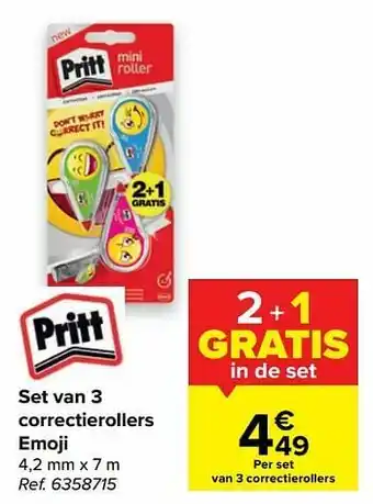 Set van 3 correctierollers emoji