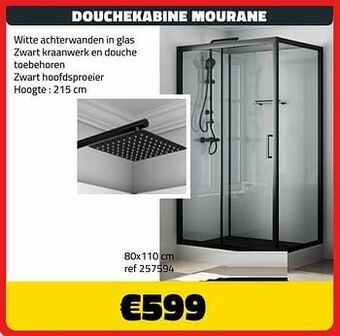 Bouwcenter Frans Vlaeminck Douchekabine mourane 80x110 cm aanbieding