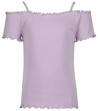 HEMA HEMA Kinder Top Off Shoulder Rib Lila (lila) aanbieding