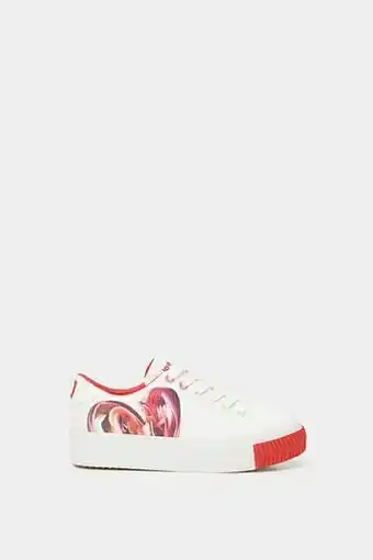 Desigual Sneakers met plateauzool en harten - WHITE - 40 aanbieding