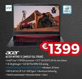 Exellent Acer nitro 5 an517-51-7618 aanbieding