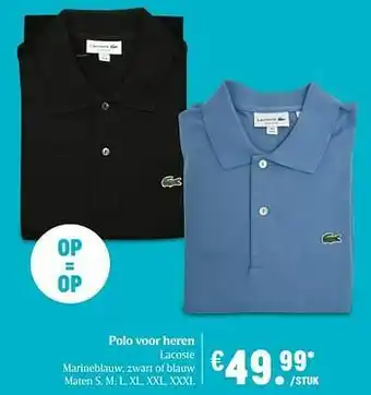 Polo voor heren lacoste marineblauw zwart of blauw maten
