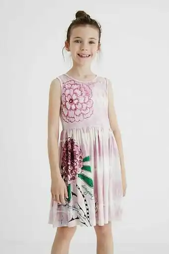 Desigual Jurk met geplooide taille - RED - 3/4 aanbieding