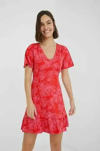 Desigual Korte soepelvallende jurk - RED - S aanbieding