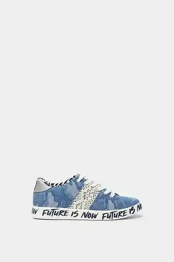 Desigual Denim sneakers met camouflageprint - BLUE - 38 aanbieding