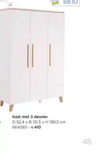 Kast Met 3 Deuren 52,4x131,5x199,3 Cm
