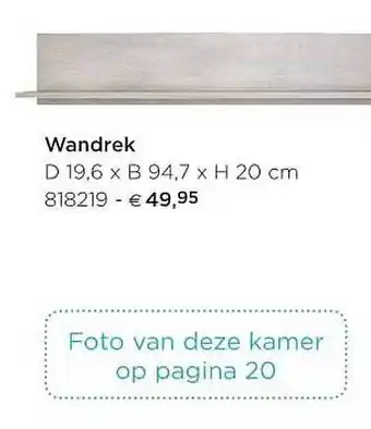 Wandrek 19,6x94,7x20 Cm