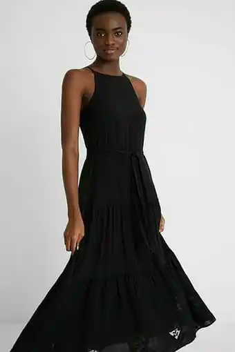 Desigual Midi-jurk in haltermodel met schouderbandjes - BLACK - XL aanbieding