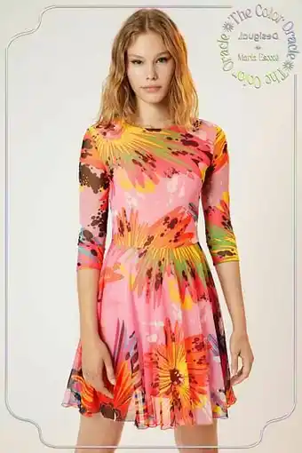 Desigual Korte jurk met driekwartmouwen - RED - XL aanbieding