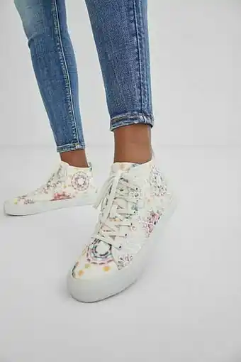 Desigual Halfhoge sneakers met kant en tie-dye - MATERIAL FINISHES - 39 aanbieding