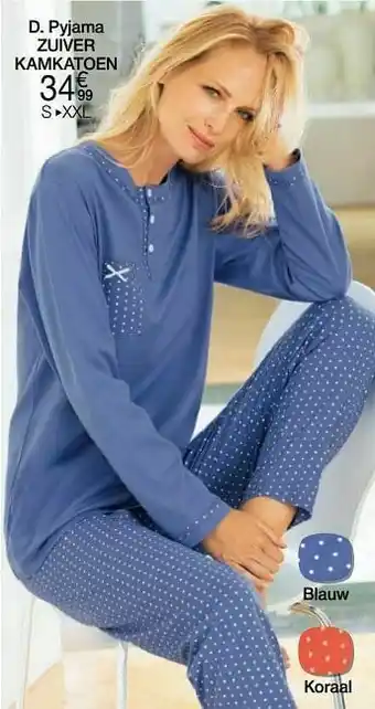Damart Pyjama zuiver kamkatoen aanbieding