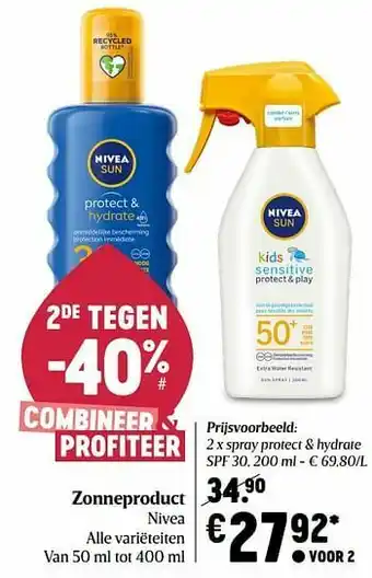 Delhaize Spray protect + hydrate spf 30 aanbieding