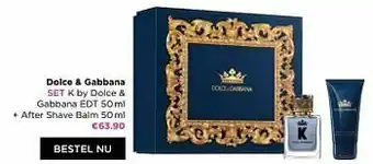 ICI PARIS XL Dolce + gabbana set k by dolce + gabbana edt + after shave balm aanbieding